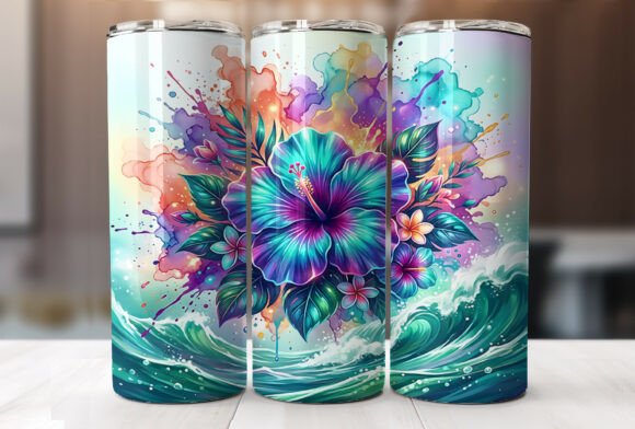 Download Tropical Hibiscus Skinny Tumbler Wrap - Skinny tumbler Collection