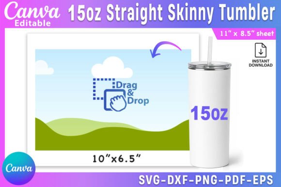 Download 15oz Straight Skinny Tumbler Template | - Skinny tumbler Collection