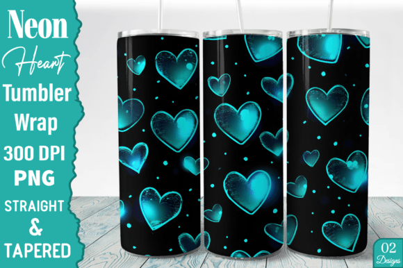 Download Neon Hearts 20 Oz Skinny Tumbler Design - Skinny tumbler Collection